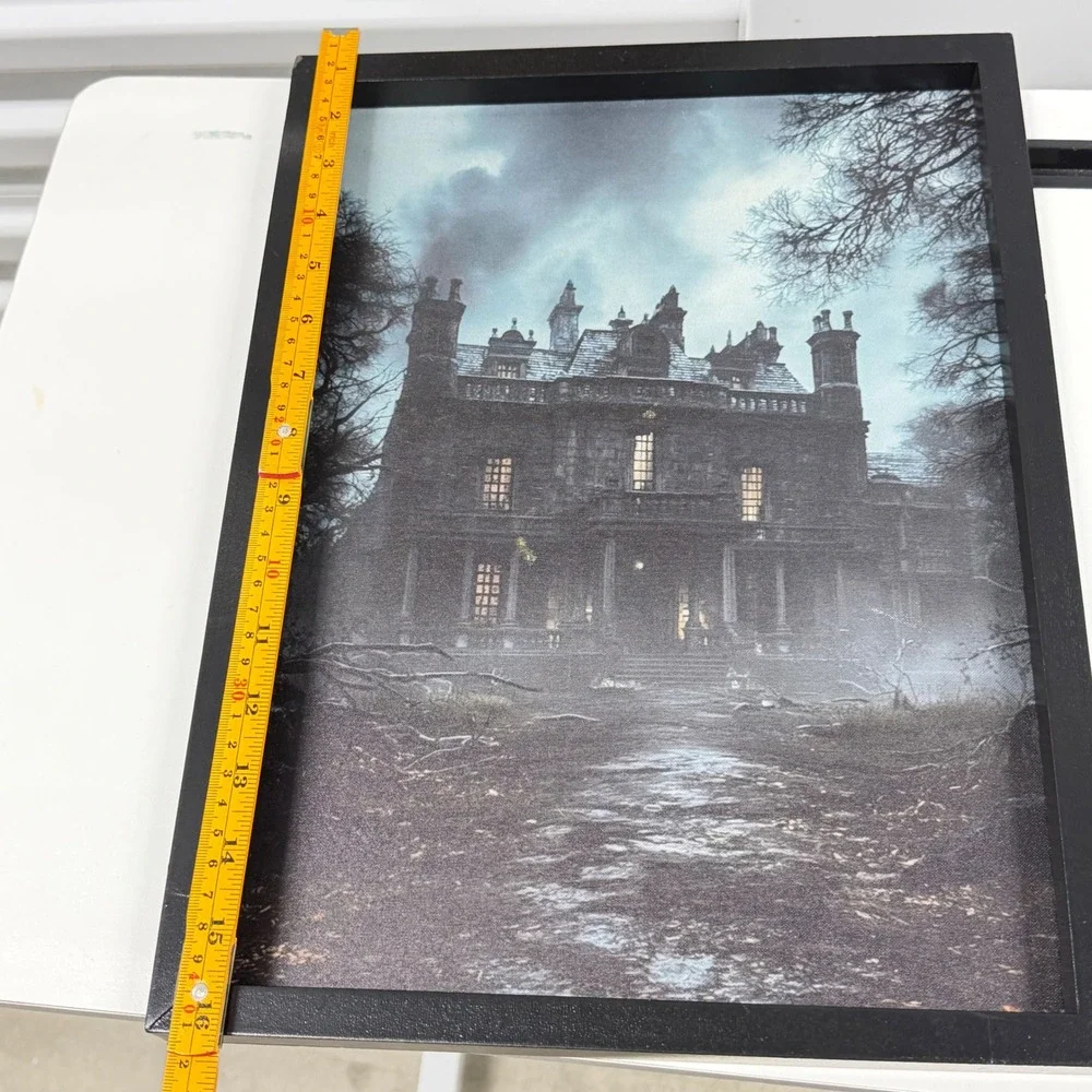 Haunted Mansion Framed Canvas Wall Art Gothic Spooky Estate Decor 12x16